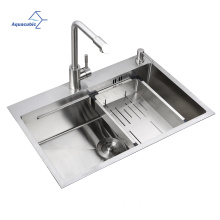 Aquacubic Factory Directly 23 inch Topmount Single Bowl Workstation 20 Gauge Stainless Steel Kitchen Sink